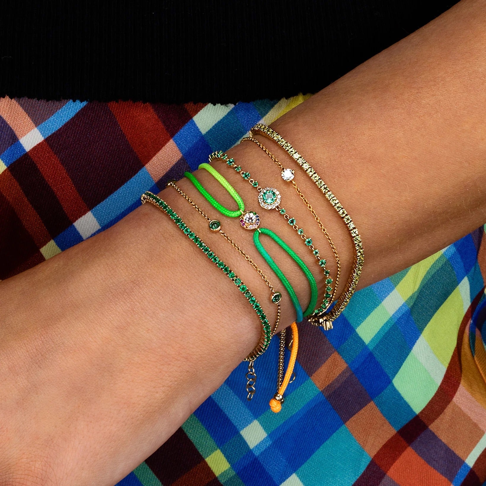 Peridot Tennis Bracelet in 14K/18K White Gold / August Birthstone Bracelet - Evara Jewelry LLC