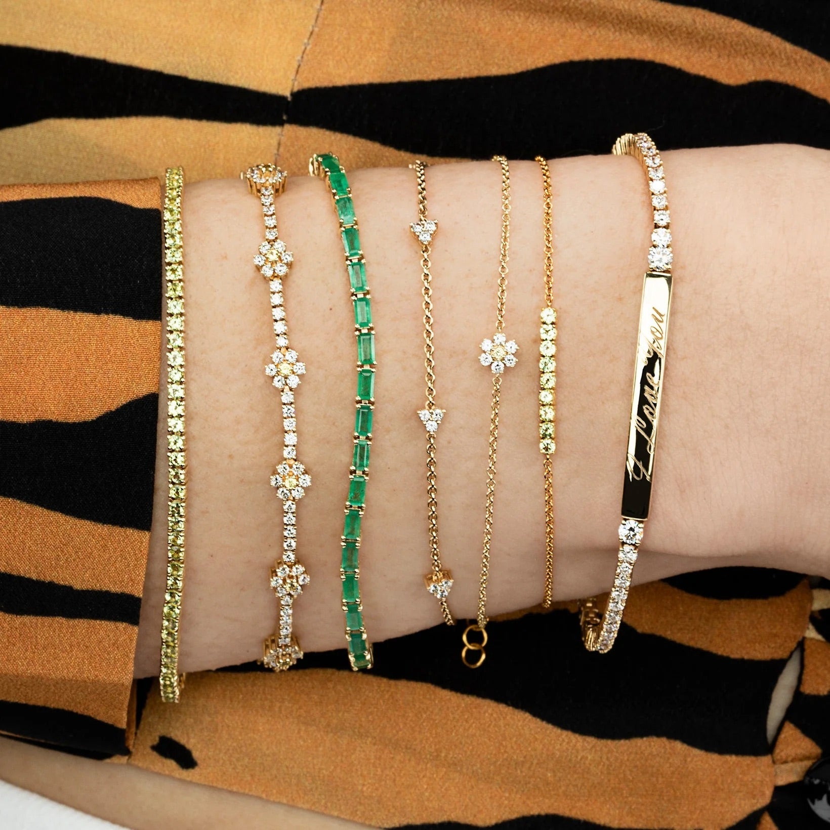 Peridot Tennis Bracelet in 14K/18K White Gold / August Birthstone Bracelet - Evara Jewelry LLC