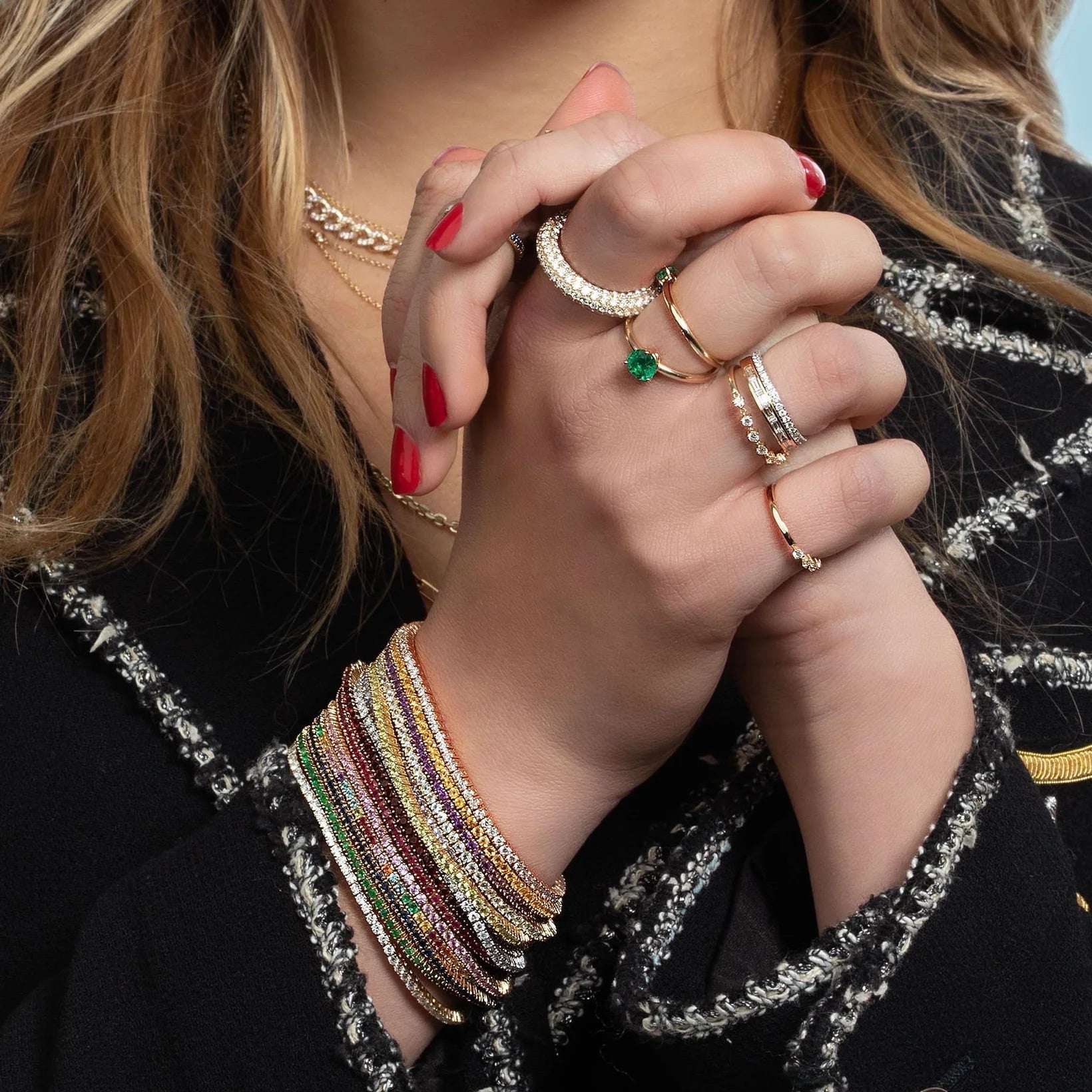 Peridot Tennis Bracelet in 14K/18K White Gold / August Birthstone Bracelet - Evara Jewelry LLC