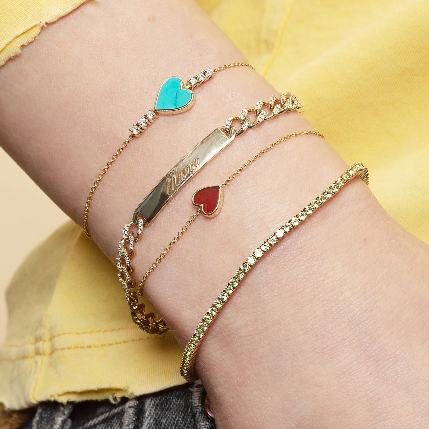 Peridot Tennis Bracelet in 14K/18K White Gold / August Birthstone Bracelet - Evara Jewelry LLC