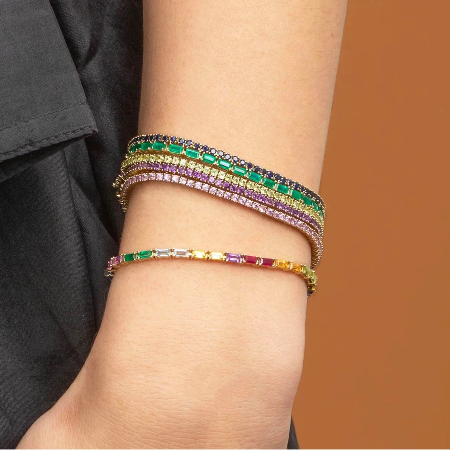 Peridot Tennis Bracelet in 14K/18K White Gold / August Birthstone Bracelet - Evara Jewelry LLC