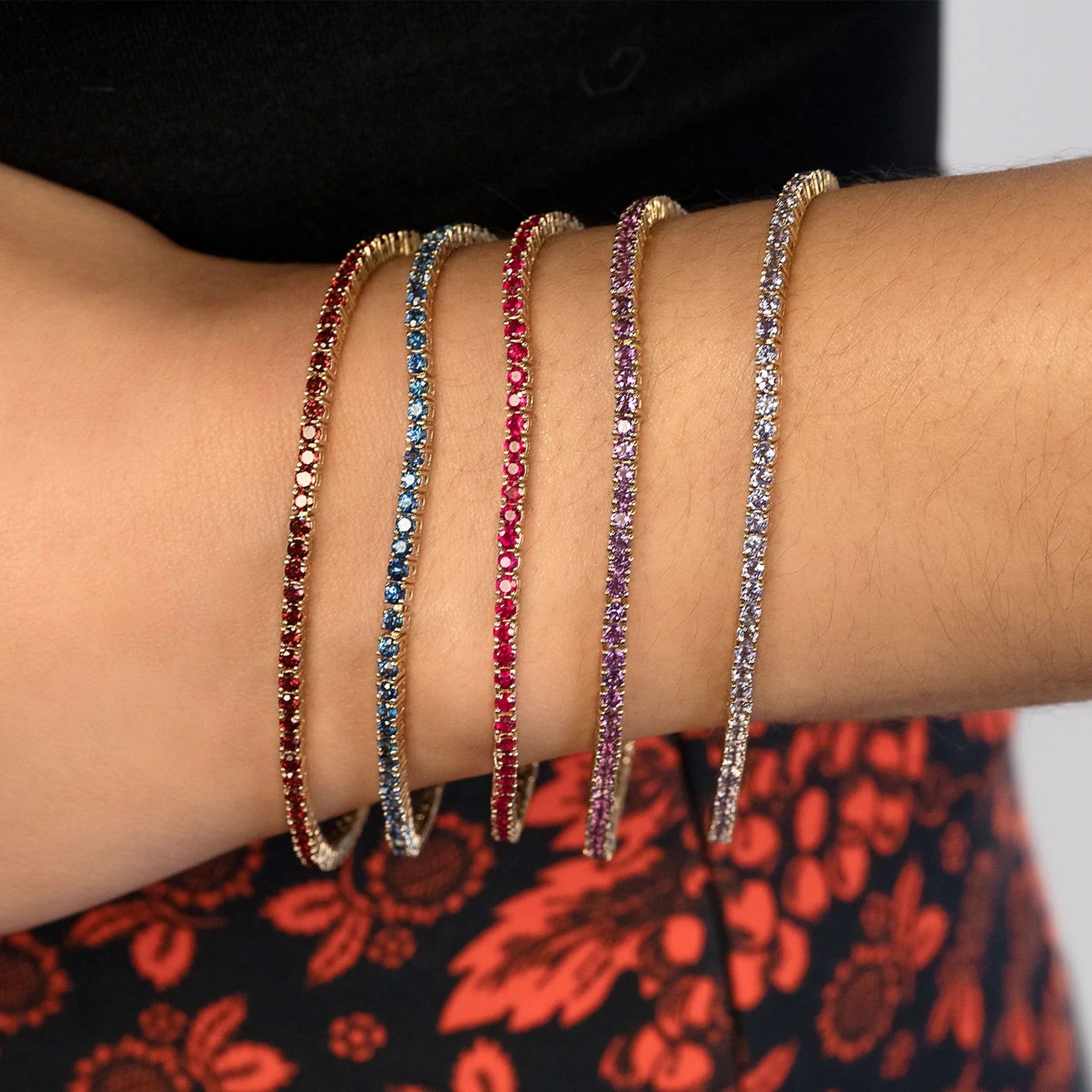 Tanzanite Tennis Bracelet in 14K/18K Gold / December Birthstone Bracelet - Evara Jewelry LLC