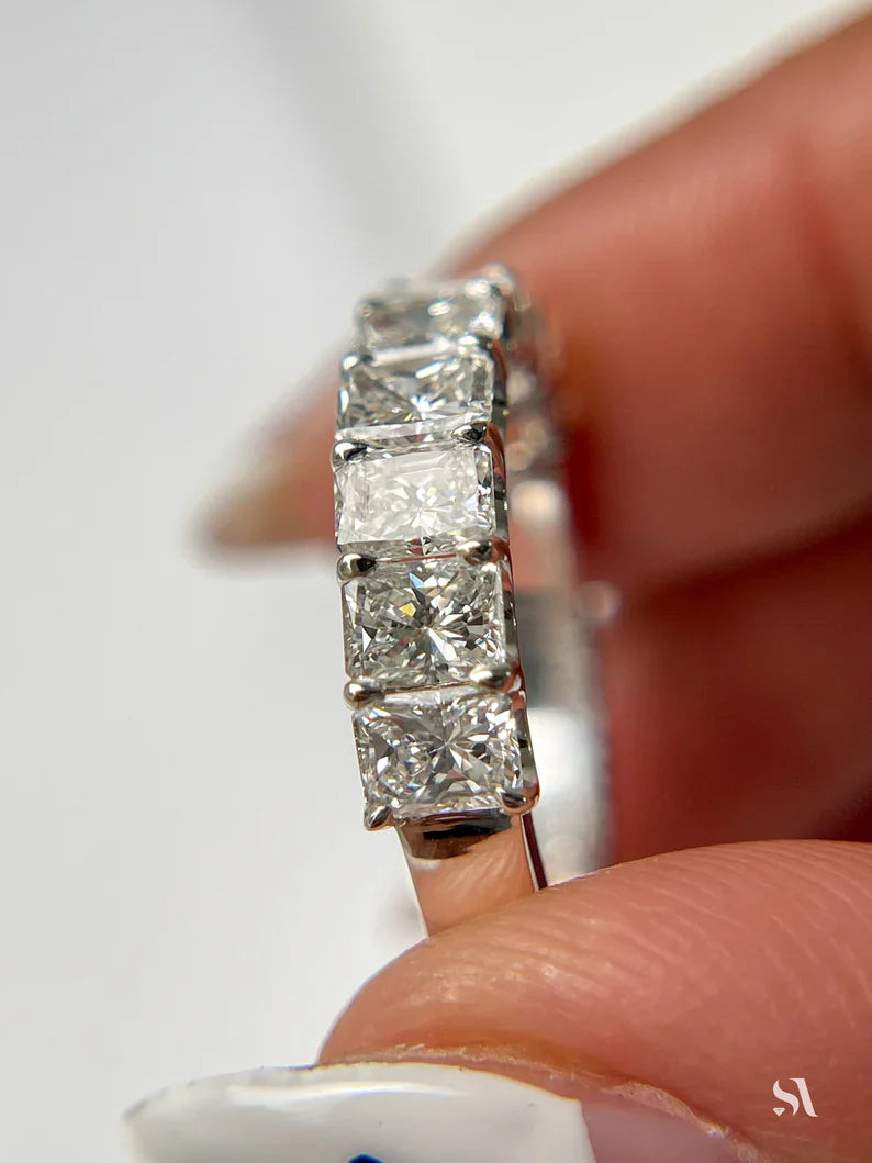 4.50 Carat Radiant Cut Diamond Statement Band - Evara Jewelry LLC