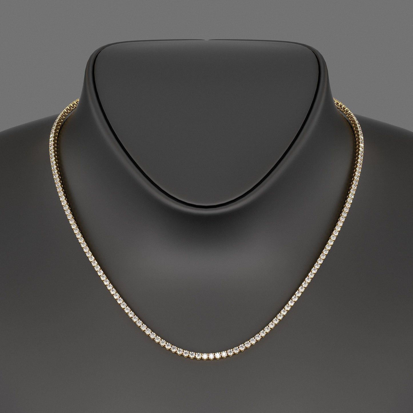Luxury Diamond Tennis Necklace - 14K/18K White Gold Lab Grown Diamond Choker - Evara Jewelry LLC