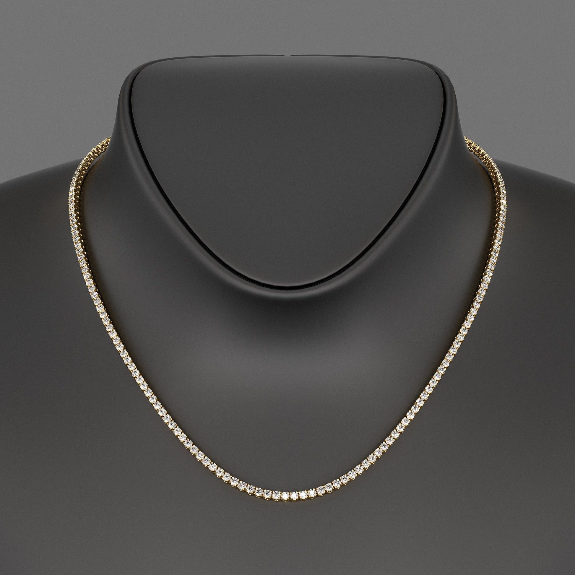Luxury Diamond Tennis Necklace - 14K/18K White Gold Lab Grown Diamond Choker - Evara Jewelry LLC
