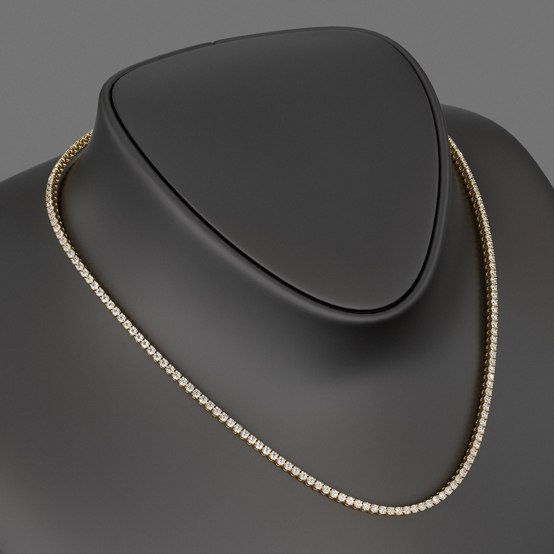 Luxury Diamond Tennis Necklace - 14K/18K White Gold Lab Grown Diamond Choker - Evara Jewelry LLC