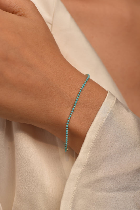 Turquoise Tennis Bracelet in 14K/18K Gold