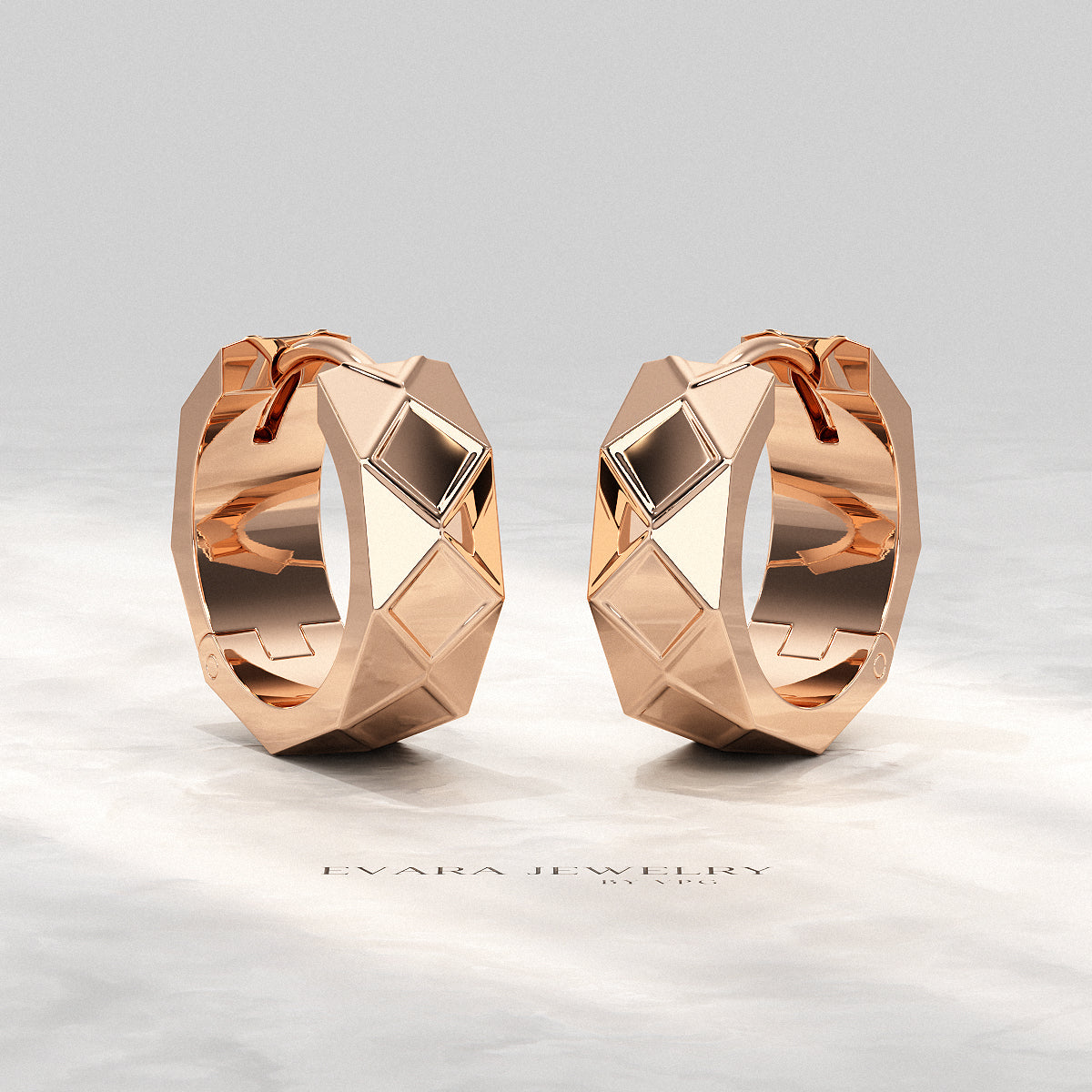 Triangle-shaped geometric hoop earrings in minimalist style