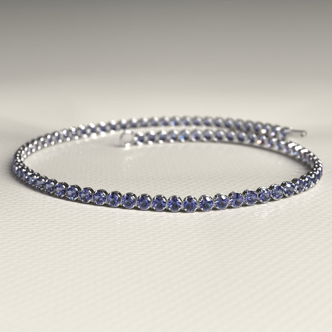 Tanzanite Tennis Bracelet in 14K/18K Gold / December Birthstone Bracelet - Evara Jewelry LLC