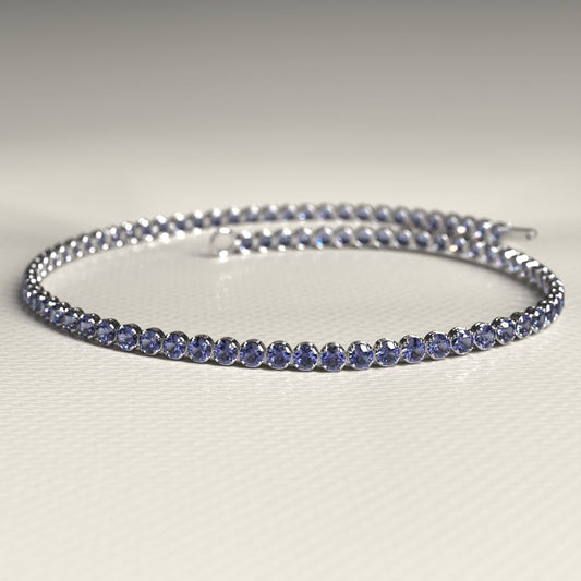 Tanzanite Tennis Bracelet in 14K/18K Gold / December Birthstone Bracelet - Evara Jewelry LLC