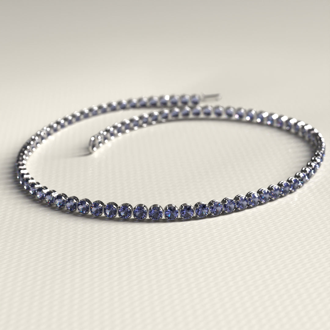 Tanzanite Tennis Bracelet in 14K/18K Gold / December Birthstone Bracelet - Evara Jewelry LLC